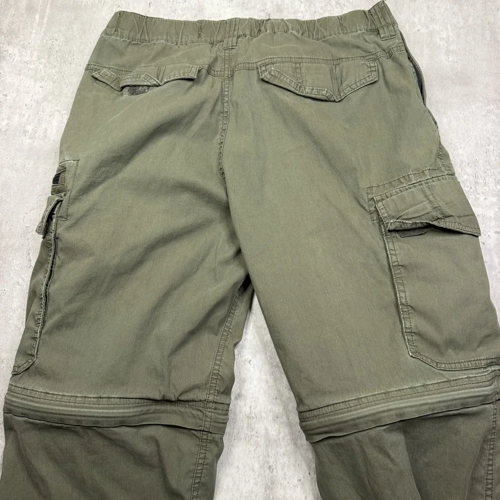 BC Clothing Men's Convertible Cargo Hiking Pants Shorts Olive Green Sz Mx30